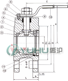 手動對夾球閥（結(jié)構(gòu)尺寸圖）