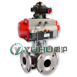 氣動(dòng)三通球閥（不銹鋼閥體）